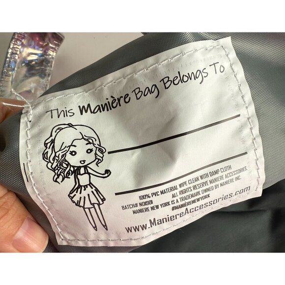 Maniere Dance Bag NWT Girls Gym Gymnastics Duffle Holographic Pink Silver - Picture 3 of 6